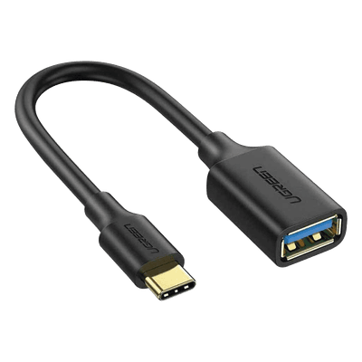 Adaptador OTG USB-C a USB-A / USB 3.0 5 Gbps / Cable 15 cm / Conectores Chapados en Oro / Triple Blindaje