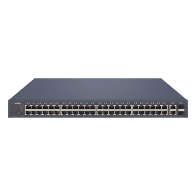 Switch PoE+ Administrable / 48 Puertos Gigabit PoE+ / 2 Puertos Uplink Gigabit / 2 Puertos SFP / 470W / 1U Rack
