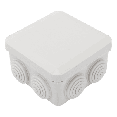 Caja de Derivación Estanca / 7 Glándulas de Goma / IP55 / 89 x 89 x 50 mm / -40 a 120°C / Protección EMI