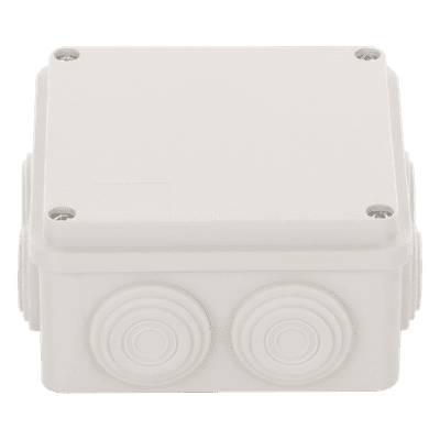 Caja de Derivación / 7 Glándulas Recortables / IP55 / -40 a 120°C / 100 x 100 x 54 mm (3.9 x 3.9 x 2.1 in)