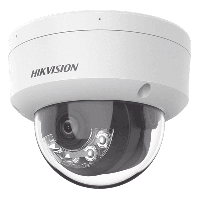 Cámara Domo IP / 2 Megapixel / Dual Light 30 m (98.4 ft) / Lente 2.8 mm / 103° FOV / IK08 / IP67 / PoE