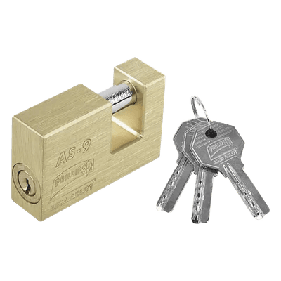 Candado para Cortina Metálica / 11 Pernos de Combinación / Cilindro de Latón Macizo / Pasador de Acero Cementado en Cromo / Anti-Palanca / Anti-Impacto / Anti-Segueta