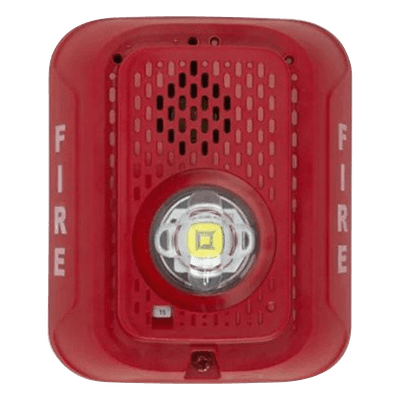 Sirena con Estrobo LED / 2 Hilos / Candela Seleccionable hasta 185 cd / 24 Vcd / Montaje en Pared