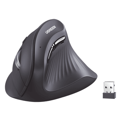 Mouse Inalámbrico Vertical / Dual 2.4G y Bluetooth / 3 Dispositivos Simultáneos / 4 Niveles DPI hasta 4000 / Alcance 10 m (32.8 ft) / 5 Botones Silenciosos