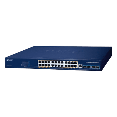 Switch PoE Administrable Capa 3 / 24 Puertos Gigabit / 8 Puertos 802.3bt / 16 Puertos 802.3at / 4 SFP+ 10G / 480 W PoE