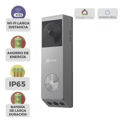 Videoportero IP de Batería / Dual Cámara 3 MP + 2 MP / Panel Solar 1.2W / IR 6 m (19.7 ft) / IP65 / Audio Bidireccional / Wi-Fi