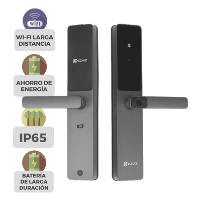 Cerradura Inteligente / Cerrojo Tipo Americano / Wi-Fi y Bluetooth / 50 Huellas / IP65 / -25°C a 70°C / Botón de Timbre