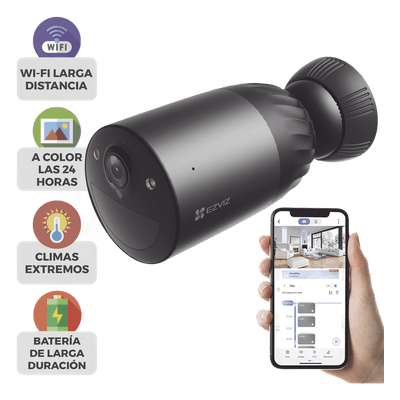 Cámara IP Wi-Fi / 4K UHD 8 MP / Batería Recargable 10,400 mAh / Visión Nocturna Color 15 m (49.2 ft) / IP65 / Audio Bidireccional / MicroSD 512 GB