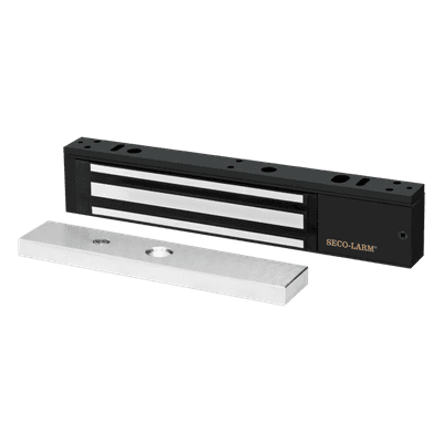 Chapa Magnética Electromagnética / 600 lb (272 kg) / 12/24 VDC Seleccionable / Sensor de Adherencia / LED de Estado / Sin Magnetismo Residual / IP