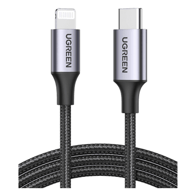Cable USB-C a Lightning / 2 m (6.56 ft) / Certificado MFi / Carga Rápida 60W / 480 Mbps / Nylon Trenzado / Aluminio