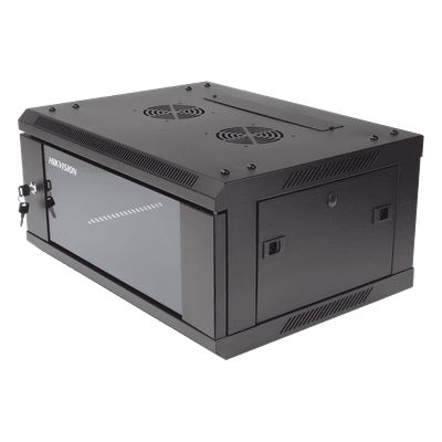 Gabinete de Montaje en Pared / 4 Unidades de Rack / 19" / Cristal Templado / Carga 40 kg / Acero / 600 x 450 x 281 mm