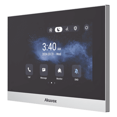 Monitor IP Android / Pantalla Táctil LCD 7" / Wi-Fi / Bluetooth / PoE / SIP / 8 Entradas de Alarma / 1 Salida de Relé / Gestión en la Nube