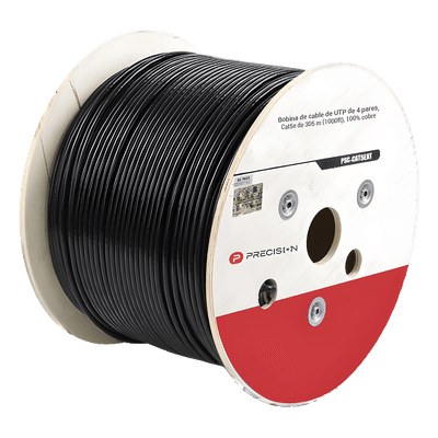 Cable UTP Cat5e / 4 Pares / 24 AWG / 305 m (1000 pies) / 100% Cobre / LDPE UV / Gel Relleno / Exterior