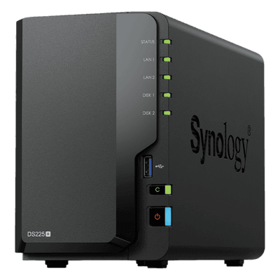 NAS de 2 Bahías / Rendimiento 282/217 MB/s / Conectividad 2.5GbE y 1GbE / CPU Intel Celeron J4125 / RAM Expandible a 6 GB / Hasta 40 TB / USB 3.2 Gen 1