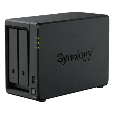 NAS de 2 Bahías / Expansible a 7 Unidades / Puerto 2.5GbE / 2 Ranuras M.2 NVMe / 276 MB/s Lectura / 224 MB/s Escritura / Procesador AMD Ryzen R1600 / 4 GB DDR4 ECC