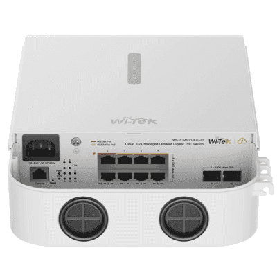 Switch PoE Industrial / 8 Puertos Gigabit / 2 SFP Uplink / PoE++ 90W / PoE+ 30W / 110W Total / 20 Gbps Switching / Sin Ventilador / -30°C a 60°C