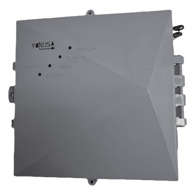 Energizador Perimetral / 10,000 Volts / 10,000 m (32,808 ft) Lineales / Alimentación AC 127-220V o Solar / Control Remoto RF 433 MHz / Respaldo Batería 5 Días