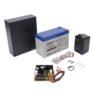 Fuente de Alimentación para Control de Acceso / 12 VCC 1A / Supresión de Voltaje 110-130 VCA / Batería de Respaldo 7 Ah / Uso en Interiores