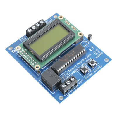 Temporizador de dos etapas / 12-24 VCA/VCC / Salida contacto seco 120 VCA/28 VCC / Retardo hasta 24 horas / LCD programable