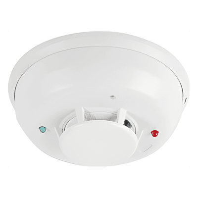 Detector de Humo Fotoelectrico / 4 Hilos / Relevador Forma C / Sensor Térmico 57.2°C / 134 mm Ø / 5.3" Ø