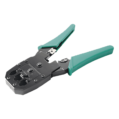 Pinzas Ponchadoras / RJ11-RJ12-RJ45 / Cat5e-Cat6-Cat6a / 4-6-8 Conductores / Corte y Pelado Integrados