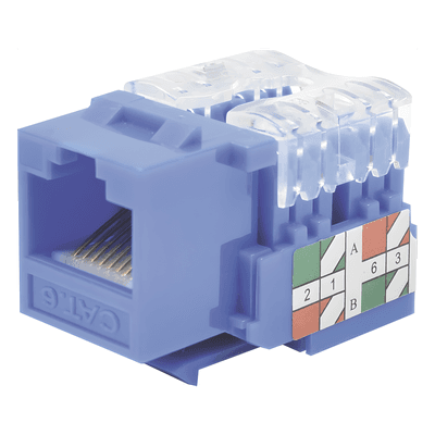 Módulo Jack / Cat6 Clase E / Keystone 110 / Impacto / RJ45 No Blindado / Azul