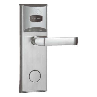 Cerradura Electrónica para Hotel / MIFARE® 13.56 MHz / 5 Pestillos / Acero Inoxidable / 224 Eventos / Apertura de Emergencia / Puerta Derecha / 35-55 mm