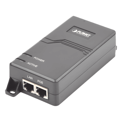 Inyector PoE / IEEE 802.3at/af / Gigabit / 30 W / 50-54 VDC / 100-240 VAC / 0 a 50 °C