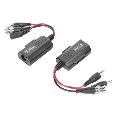 Kit de Transceptores Activos / Transmisión 4K / 150 m (492.1 ft) / Alimentación 12/24 V / Audio y Video por UTP Cat 5e/6 / HD-TVI HD-CVI AHD CVBS