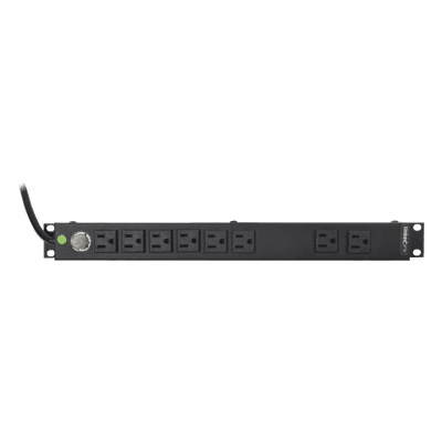 PDU Horizontal / 8 Contactos NEMA 5-15R / 120Vca / 15A / Rack 19" 1U / Cable 2.5 m (8.2 ft)