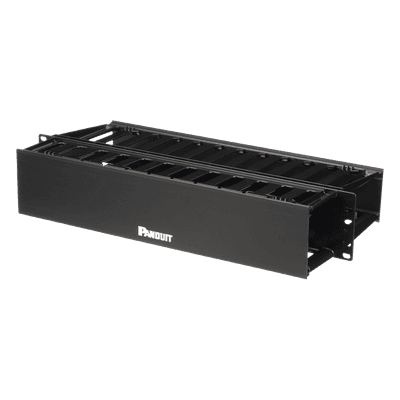 Organizador de Cables Horizontal / Doble Frontal y Posterior / 2UR / 19in / ABS