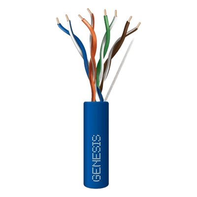 Bobina de Cable / UTP Cat6 Riser / 1000 Pies / Cobre Sólido / UL CMR / 350 MHz / CCTV y Redes IP / Azul