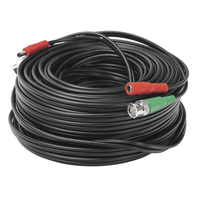 Cable Coaxial BNC RG59 con Alimentación / SIAMES / 30 Metros (98.43 Pies) / 100% Cobre / 4K / Interior y Exterior