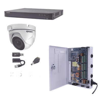 Kit Videovigilancia / DVR 16 Canales / 16 Cámaras Eyeball 1080p / IR 20 m (65.6 ft) / Fuente 16 Canales 20A / Transceptores UTP