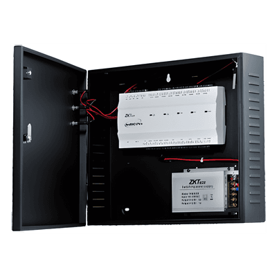 Controlador de Acceso / 2 Puertas / 20,000 Huellas / 30,000 Tarjetas / TCP/IP / Wiegand / Gabinete Metálico con Fuente 12V/5A