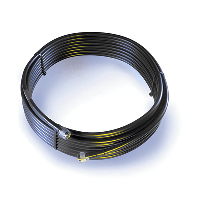 Cable Coaxial de Baja Pérdida / 22.86 m (75 pies) / Conector N Macho / Wilson-400 Equivalente LMR400 / 50 Ohms / Blindaje >90 dB