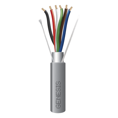 Cable para Alarma / 6 Conductores / 22 AWG / Blindado / Riser / 305 m (1000 ft) / Gris