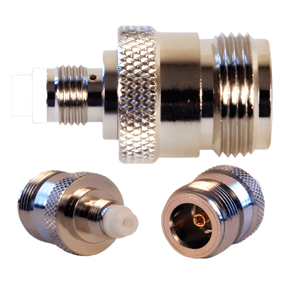 Adaptador Coaxial / FME-Hembra a N-Hembra / 50 Ohm / Conectores Chapados en Oro