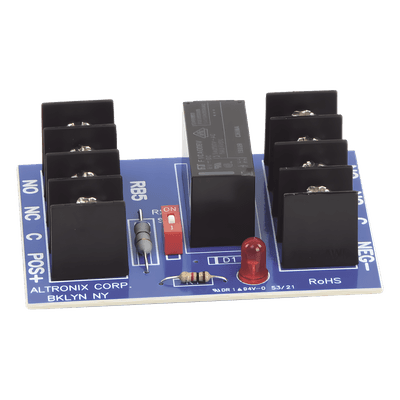 Relé DPDT / Entrada 6 o 12 VDC / Contactos 5A/220 VAC o 28 VDC / Consumo 120 mA / LED de Activación