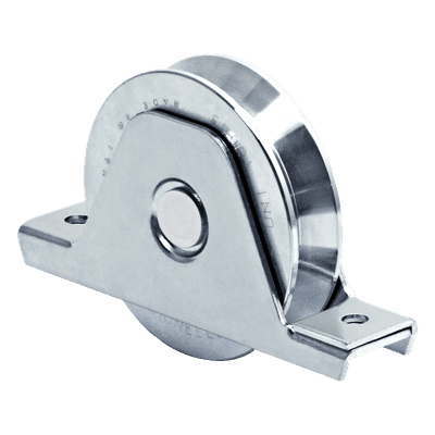 Rueda para Puerta Corrediza / 16 cm (6.3 in) / Acero Galvanizado / Carga 640 kg / Canal Tipo V