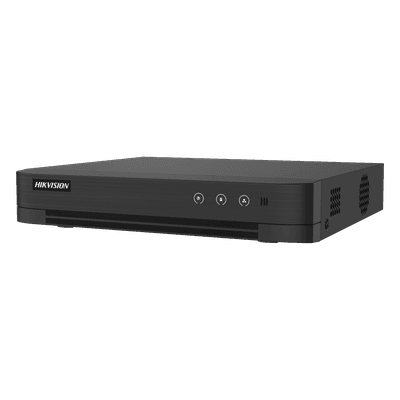 DVR Híbrido / 16 Canales TURBOHD + 8 Canales IP / 3K Lite 2560x1440 / Audio Bidireccional por Coaxitron / AcuSense / H.265+ / 1 Bahía HDD hasta 10 TB / Salida Full HD