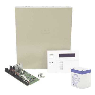 Kit Panel Alarma Híbrido / 48 Zonas / 8 Cableadas + 40 Inalámbricas / 3 Particiones / IP y 4G / Teclado Receptor Integrado