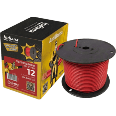 Cable THW-LS / Calibre 12 AWG / 19 Hilos / 90°C Seco / 75°C Mojado / Bobina 100 m (328 ft)