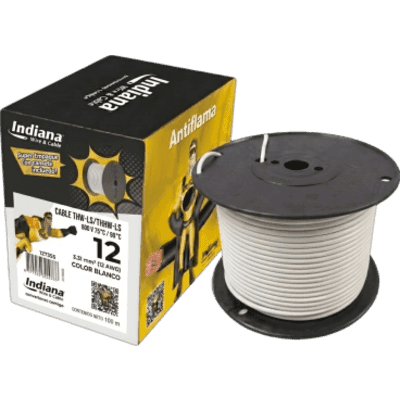 Cable THW-LS / 12 AWG / 19 Hilos / 100 m (328 ft) / Blanco / 90 °C Seco