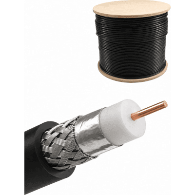Cable Coaxial / RG-8 / 50 Ohms / 305 m (1000 ft) / Conductor CCA / Blindaje Superior / UV