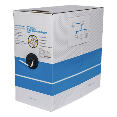Cable UTP Cat5e / 305 m (1000 ft) / Exterior UV / 24 AWG Cobre Sólido / Fast Ethernet / PoE / Blanco — miniatura 3