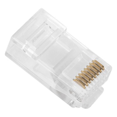 Bote de Plugs Pass Through RJ45 Cat6 / 100 Piezas / Sin Blindaje / Chapado Oro 30 Micras / Diseño Monopieza — miniatura 3