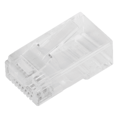 Bote de Plugs Pass Through RJ45 Cat6 / 100 Piezas / Sin Blindaje / Chapado Oro 30 Micras / Diseño Monopieza — miniatura 4