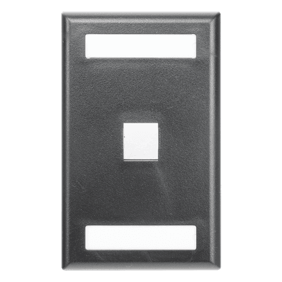 Placa de Pared Vertical / 1 Puerto Keystone / Etiquetas Modulares / ABS / 69.8 x 114.3 mm / Negro
