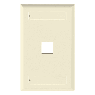 Placa de Pared Vertical / 1 Puerto Keystone / Sistema de Etiquetado / ABS / Color Marfil / 69.8 x 114.3 mm